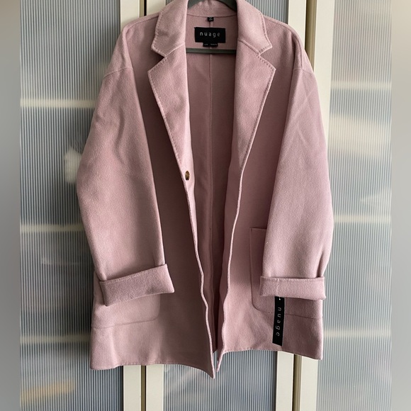 New Nuage Wool Blend Lapel Collar Duster Coat Size L|G - Picture 12 of 16